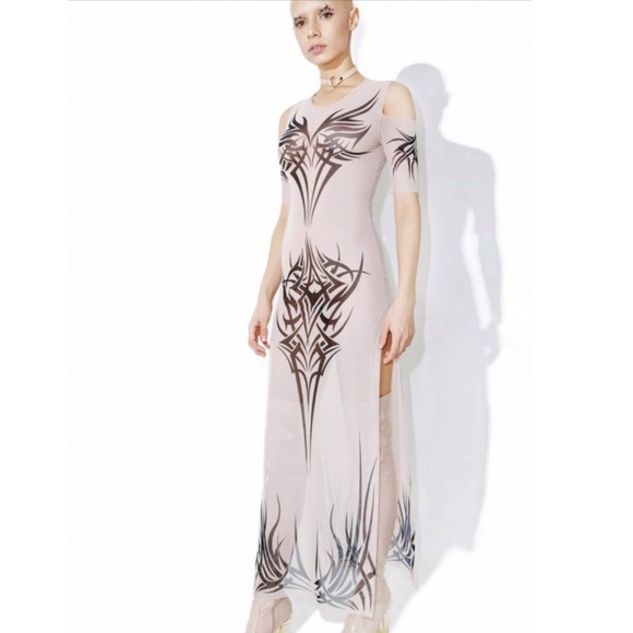 Dolls kill ,Current Mood ,PhenomenonTattoo stretching mesh dress / tunic - Picture 4 of 9